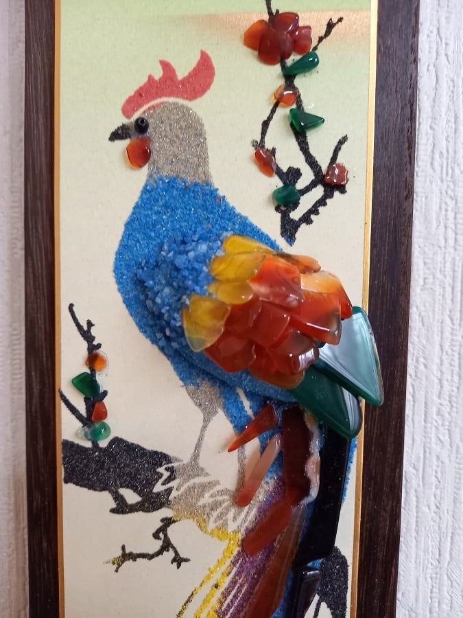 天然石短冊【尾長鶏】 | パワーストーンアート 元気とワクワクの店