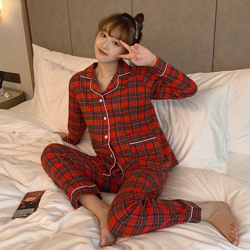 格子柄レディーススプリングトップス パンツ ロング 春物 萌量不足33245659619