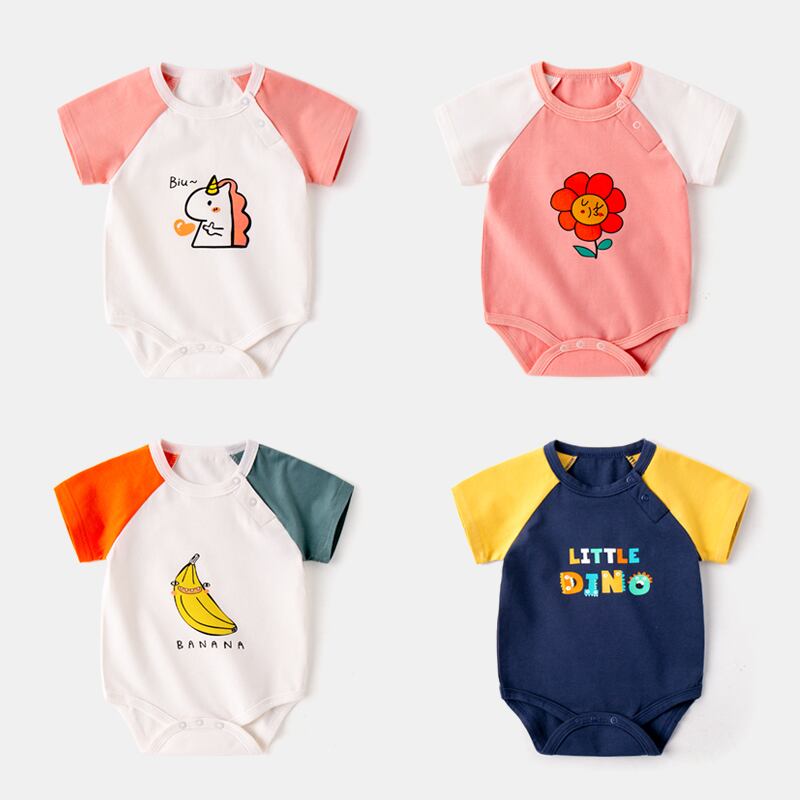 ベビー服夏薄い赤ちゃん三角バッグおなら服新生児ロンパースクライミング服ネット赤夏服新生児王女服 Duduベイビー92807547484