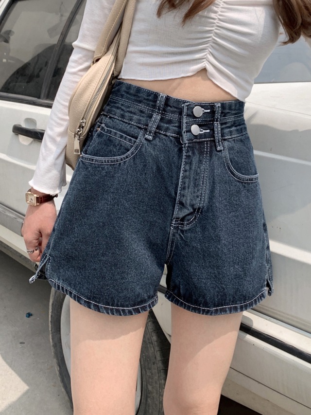 ボトムス パンツ Gパン ズボン デニムパンツ ショートパンツ ミニ ミニ丈 ショート ショート丈 ポケット ハイウエスト かわいい シンプル カジュアル かっこいい メンズライク ボーイッシュ スポーティー ラブリー ガーリー 無地 春 夏 秋 冬 オールシーズン 10代 20代 30代 レディース 女性用 学生 通学 デート お出かけ 公園デビュー 女子会 お泊まり 休日 アウトドア リゾート 旅行 S M L XL 黒 ブラック 青 ブルー