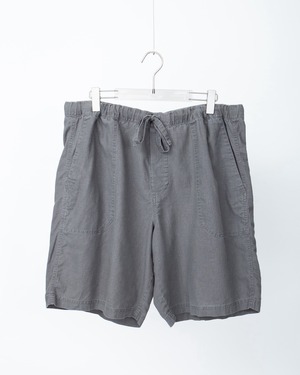 linen × cotton wide silhouette easy short trousers