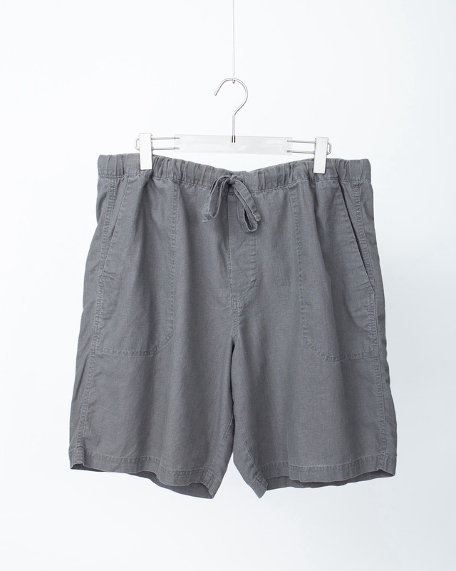 linen × cotton wide silhouette easy short trousers