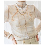 Metal ball necklace long/022001