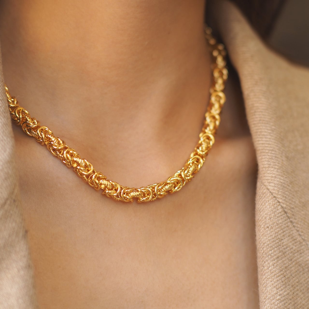 thick gold chain necklace S952