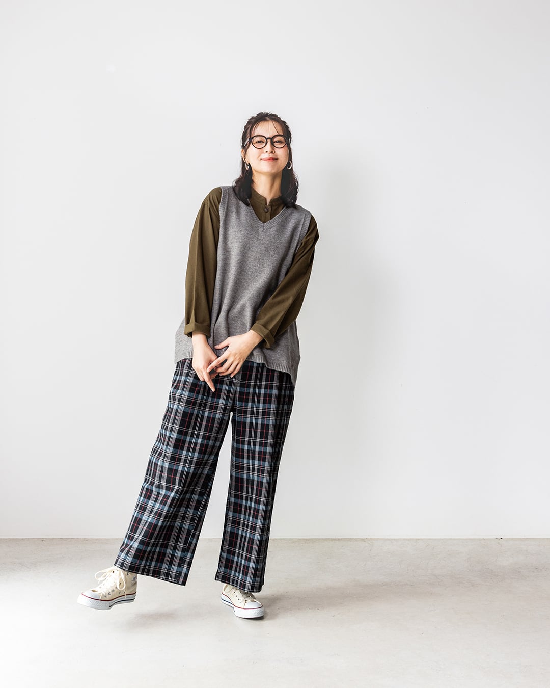 フロントタックリラクシーチェックパンツ NIBV5652 | Keitto