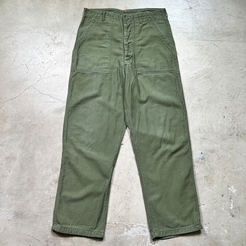 60's U.S.ARMY ベイカーパンツ OG107 コットンサテン サイドアジャスト無し DSA100-67-C-3568 I.M.WOOD MFG INC 米軍 W34 ミリタリー 希少 ヴィンテージ BA-1918 RM2337H