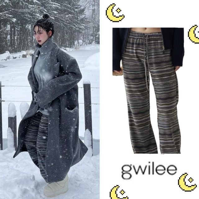 ★AESPA カリナ 着用！！【gwilee】Ethnic striped pants - 2COLOR