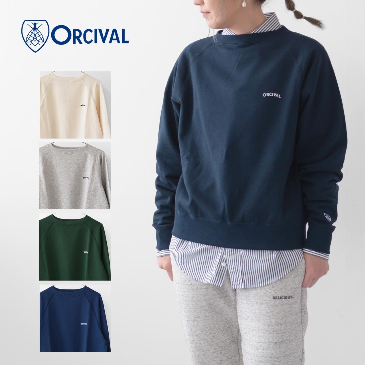 ORCIVAL [オーチバル・オーシバル] W MINI FRENCH TERRY BOAT NECK [OR