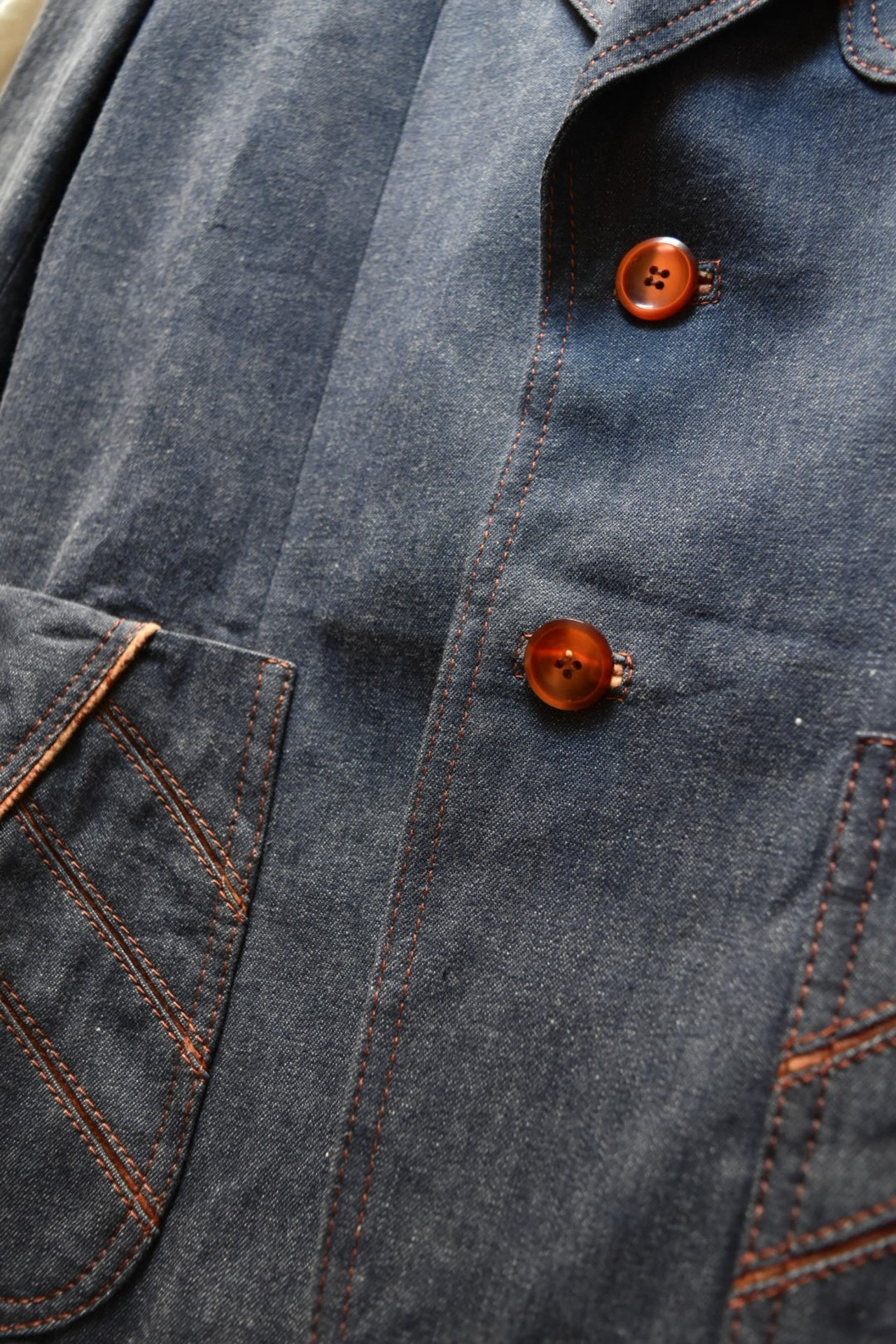 Orange Stitch Denim Jacket