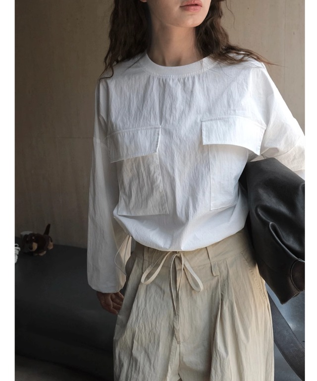 裾ドローストリングシャツ【t-11191】