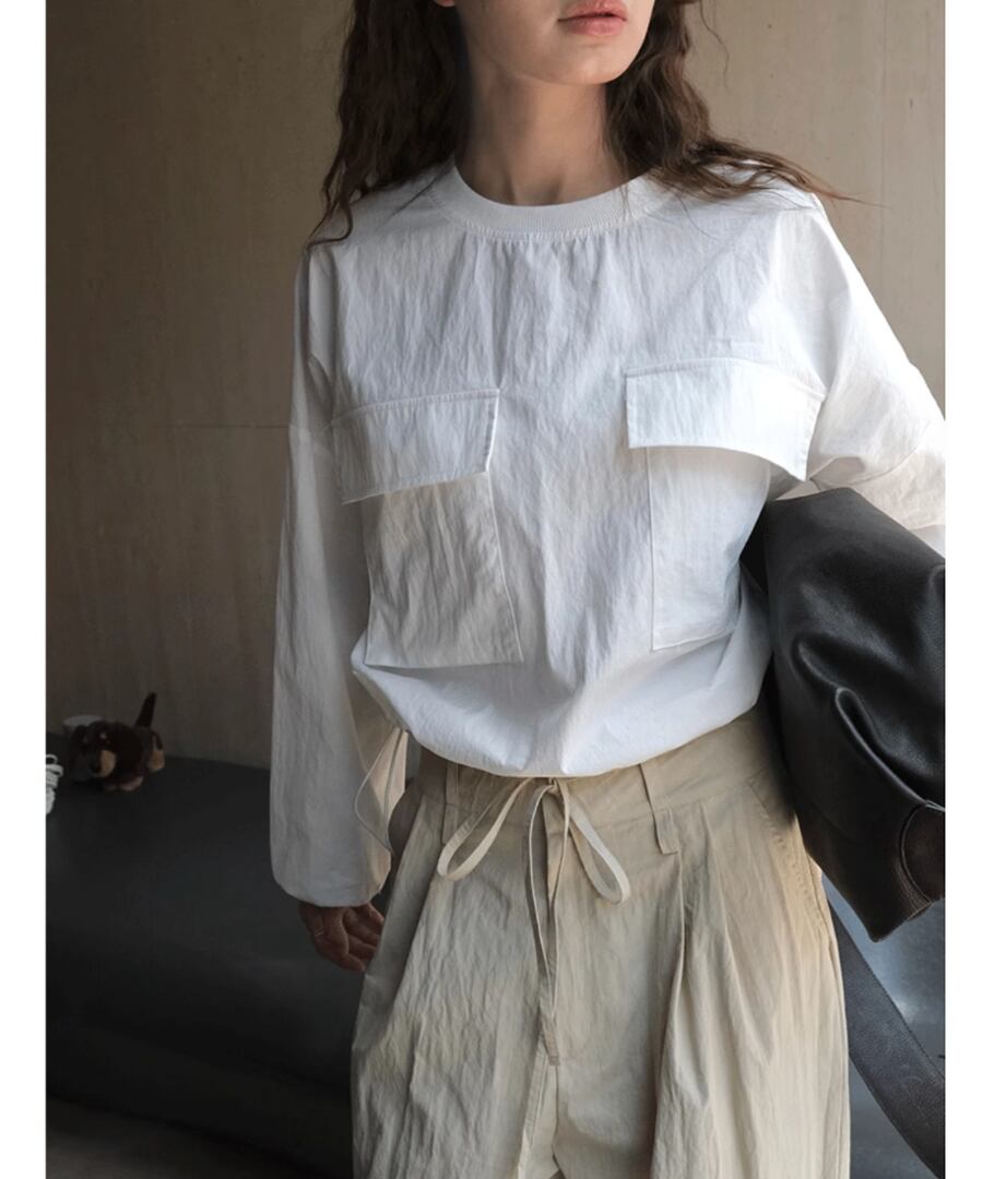 裾ドローストリングシャツ【t-11191】