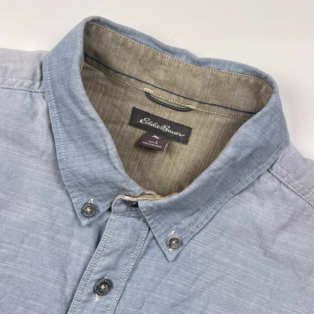 Eddie Bauer エディーバウアー グラーデーション風 BD ボタンダウン 長袖シャツ L/メンズ