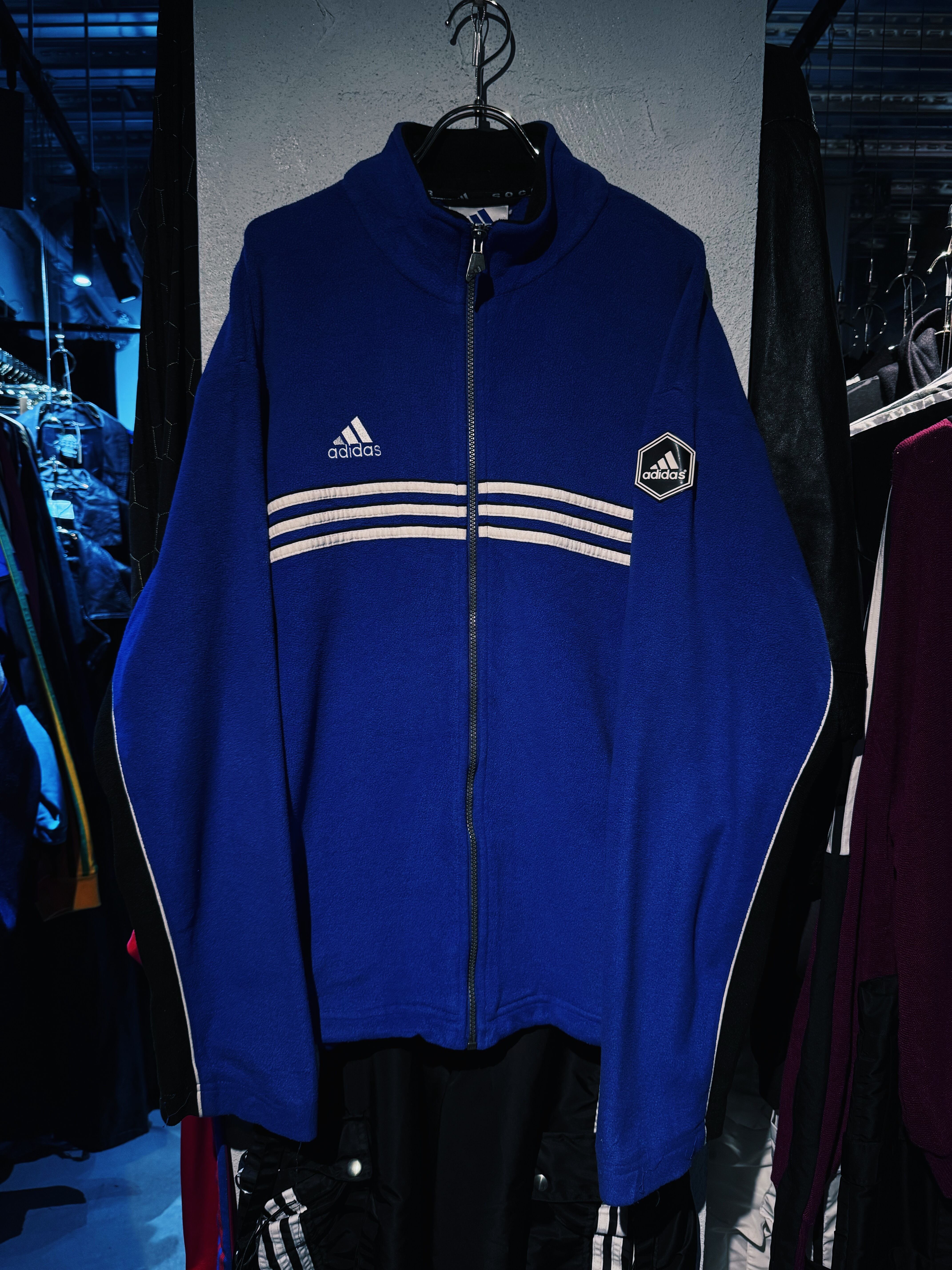 【D4C】90's"ADIDAS" blue color performance logo fleece track jacket