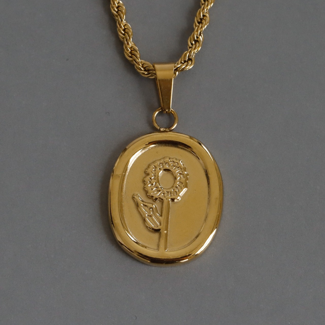 【ネコポス便】金属アレルギー対応 サンフラワーネックレス 2312