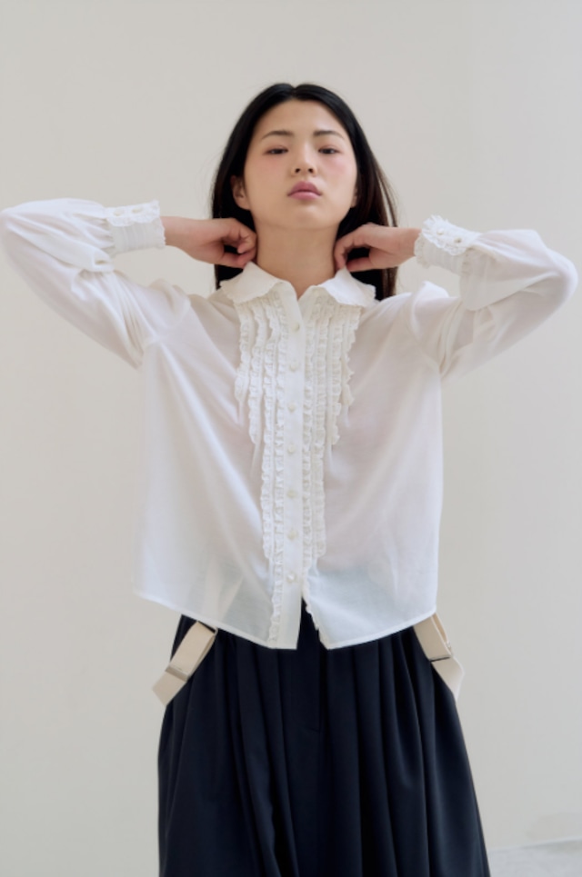 [flétta] flétta Lace Pintuck Blouse 正規品 韓国ブランド 韓国通販 韓国代行 韓国ファッション  fletta フレタ 日本 店舗