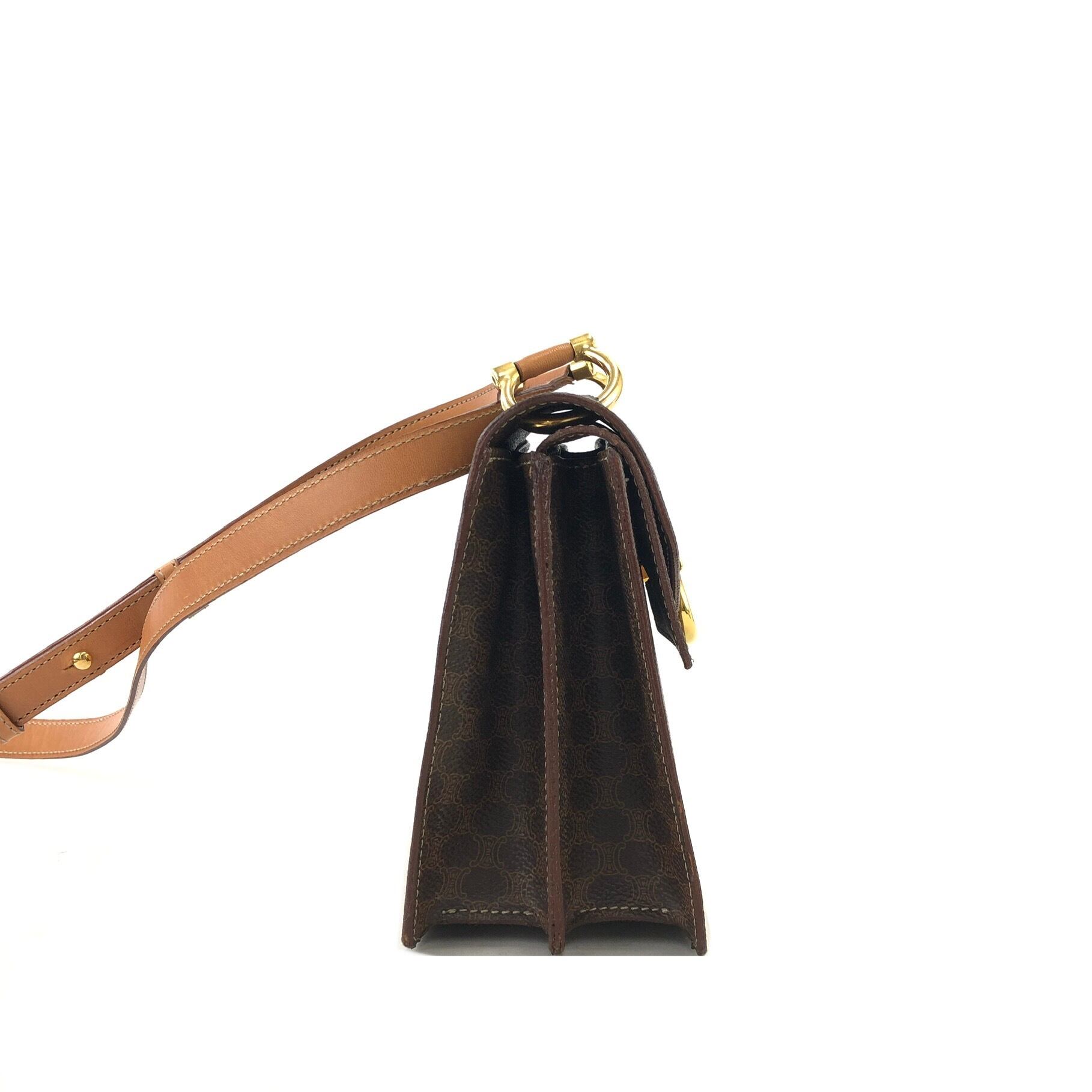 CELINE セリーヌ マカダム ダブルフラップ ホースビット PVC レザー