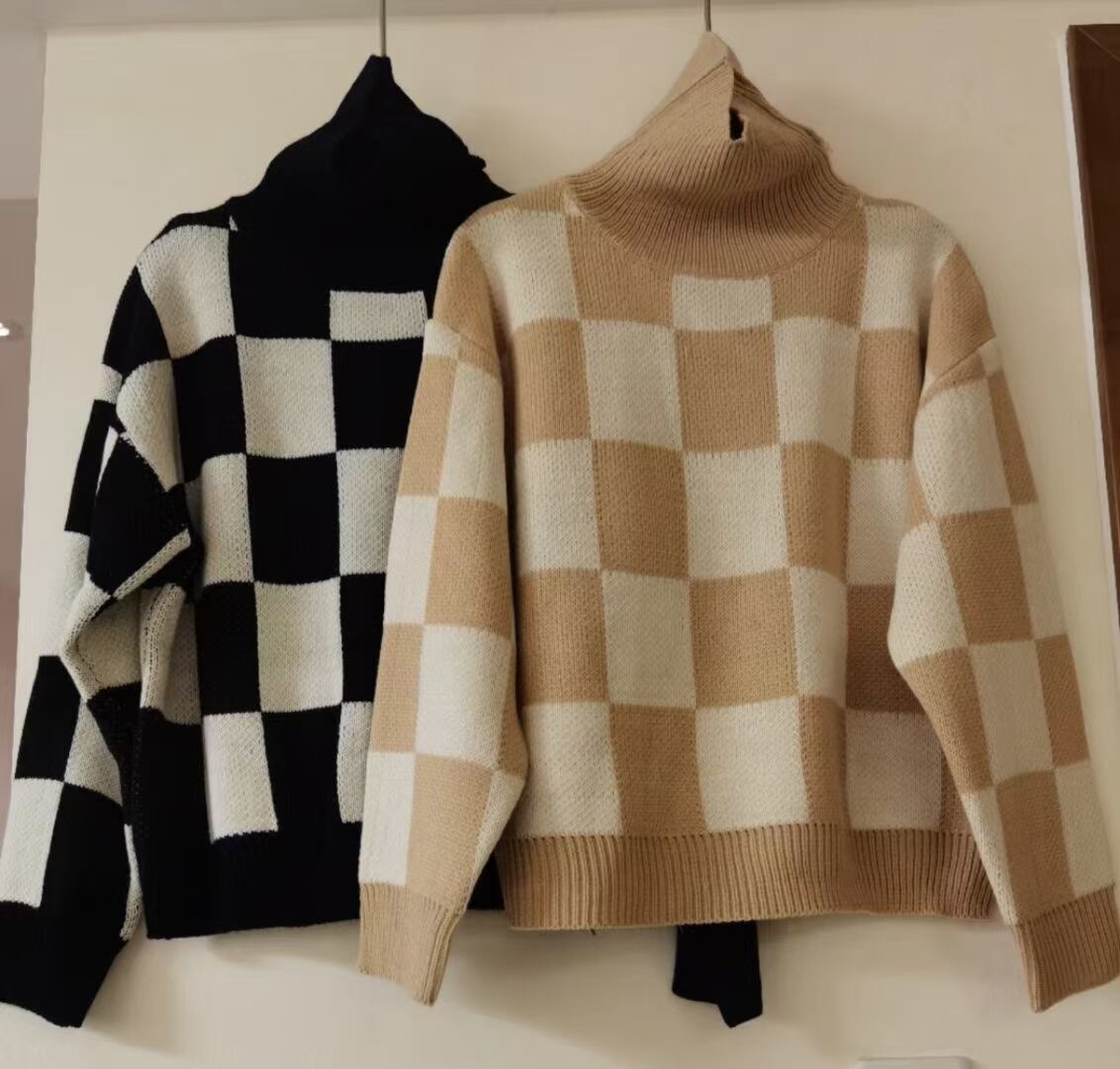 ブロックチェックニット AJ1079-7905