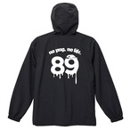 No89 コットンライク ナイロン アノラック パーカ【ブラック】