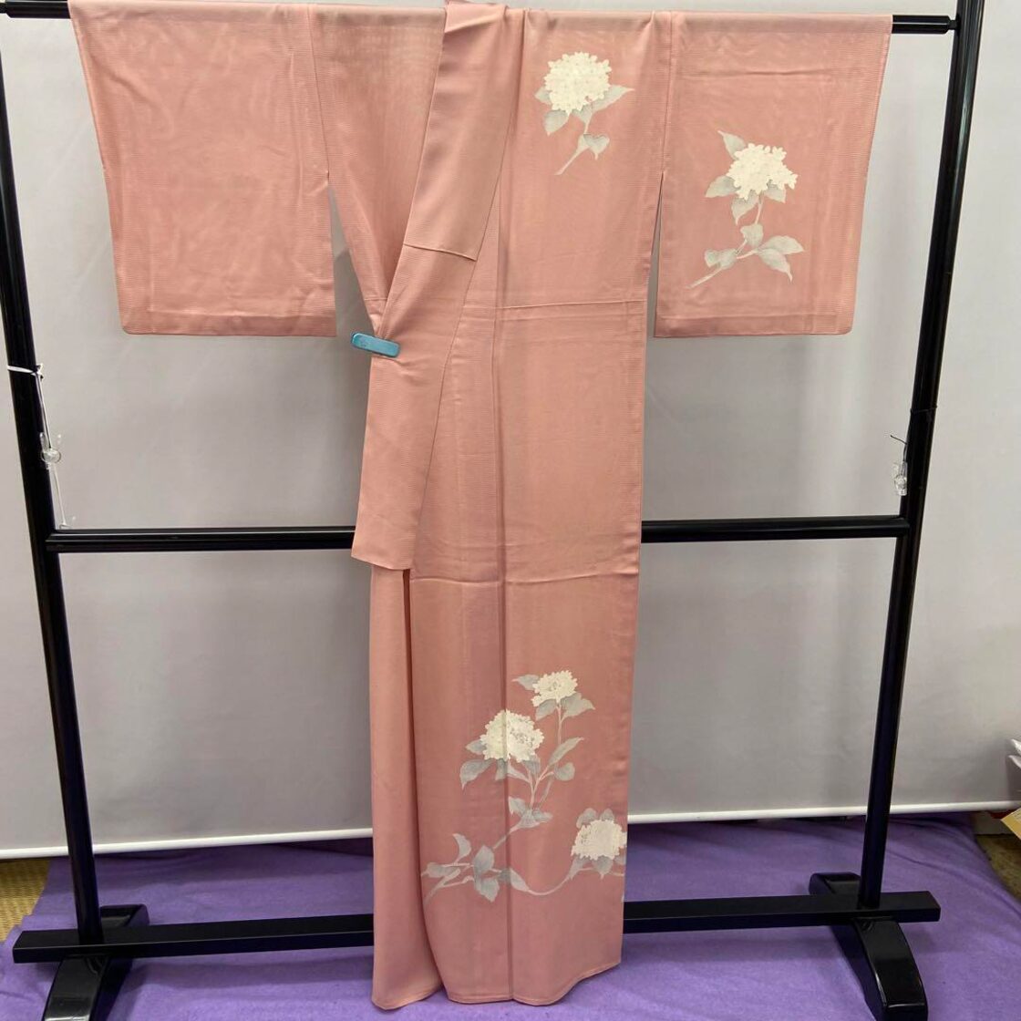 3990 絽 訪問着 あじさい 夏着物 正絹 刺繍 | Pay ID
