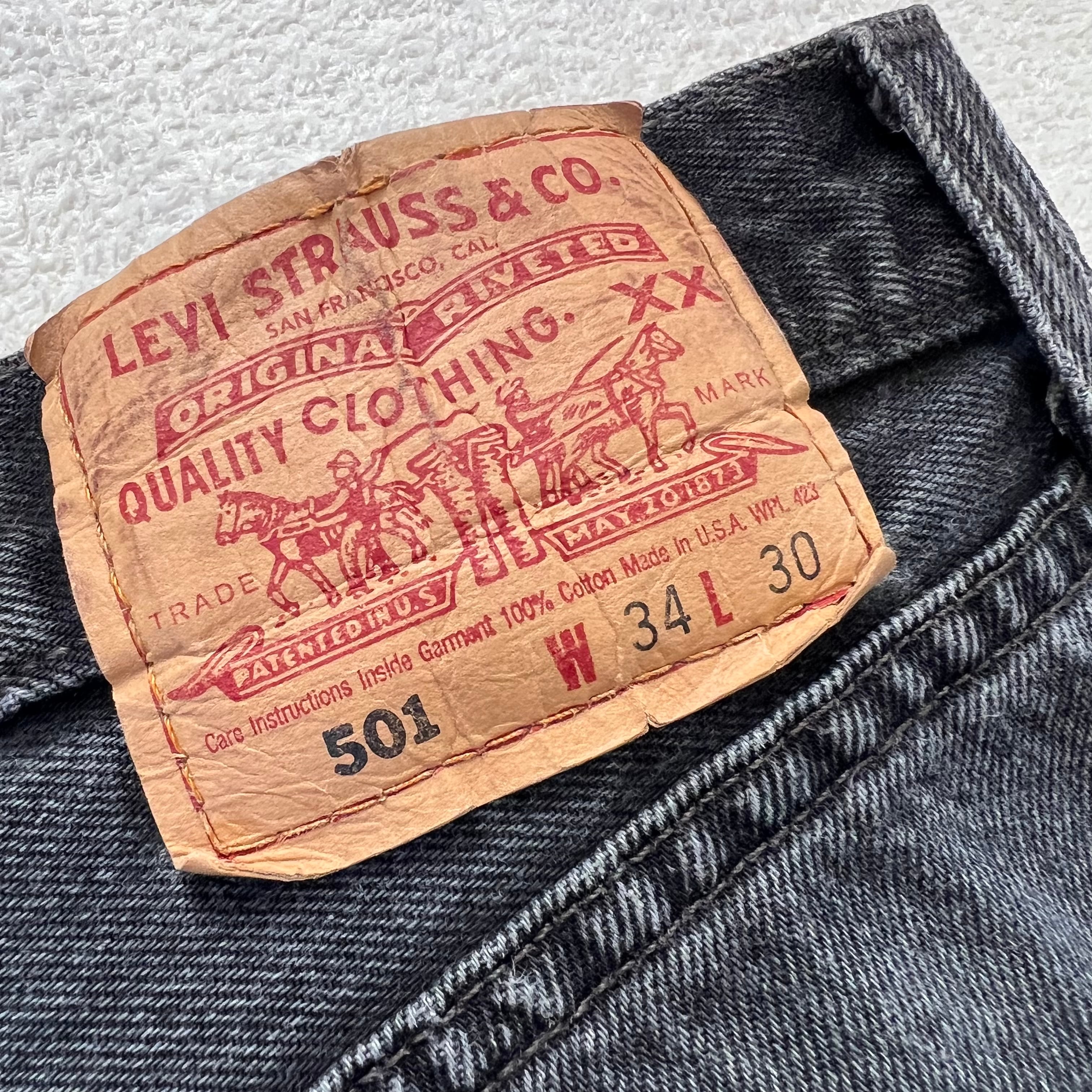 Levi's 501 USA製 W34 リーバイス ブラック デニム ダメージ
