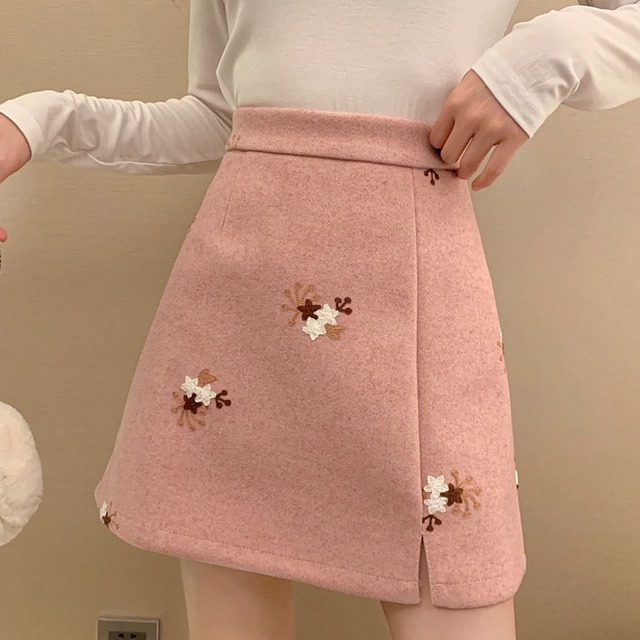 台形スカート かわいい ガーリー 花柄 カジュアル 春 コーデ 韓国ファッション 358
