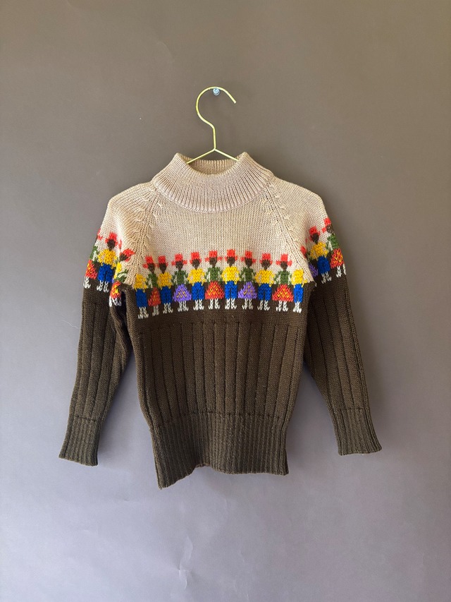 【KIDS vintage】ethnic sweater.  about 4y