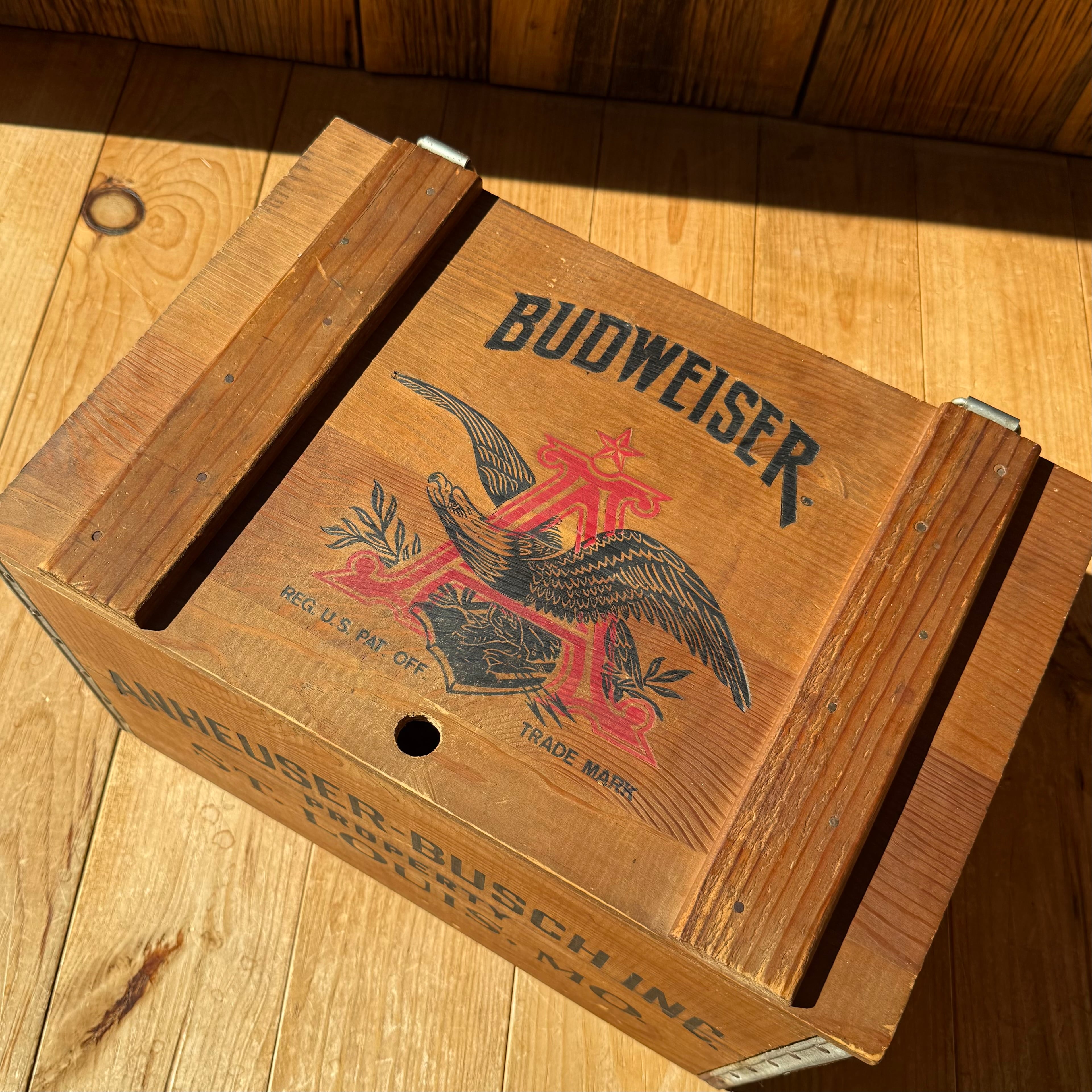 ★Budweiser ヴィンテージ木箱 Anheuser-Busch★ 希少 Vintage BUDWEISER Wood Box 木箱 バドワイザー 収納 ディスプレイ