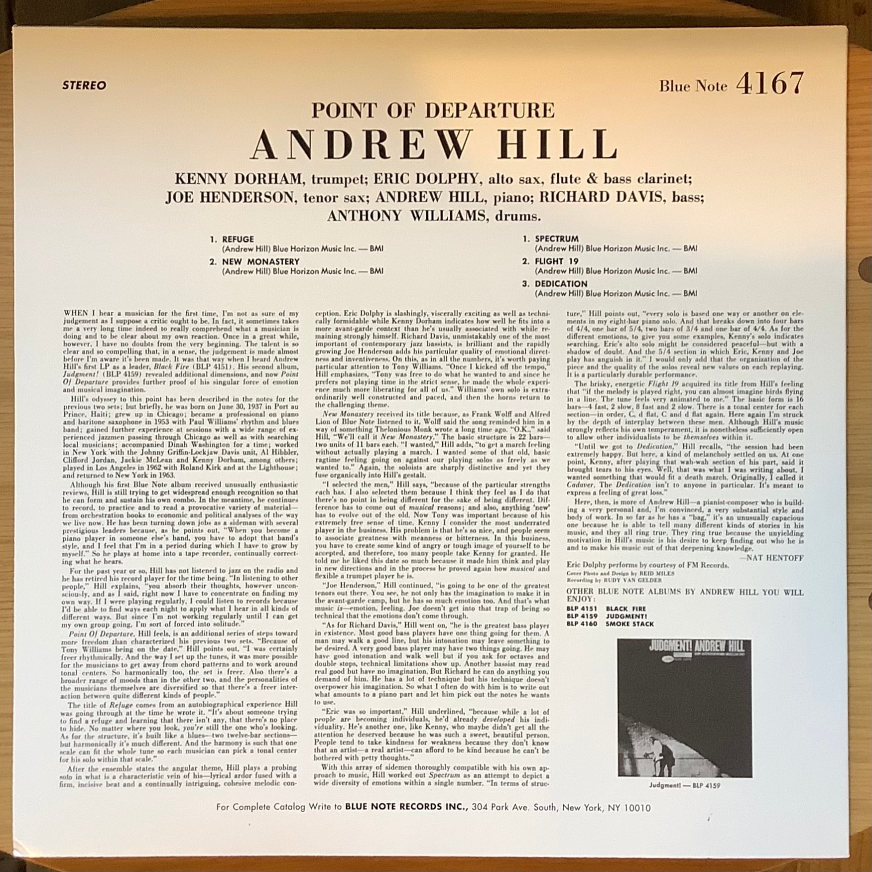 ANDREW HILL / POINT OF DEPARTURE | Plastic Soul Records