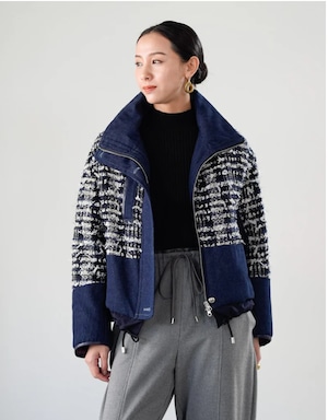 ★新作★ Lallia M'u (ラリア/ムー) ラメツイードパファーコート【2514135】