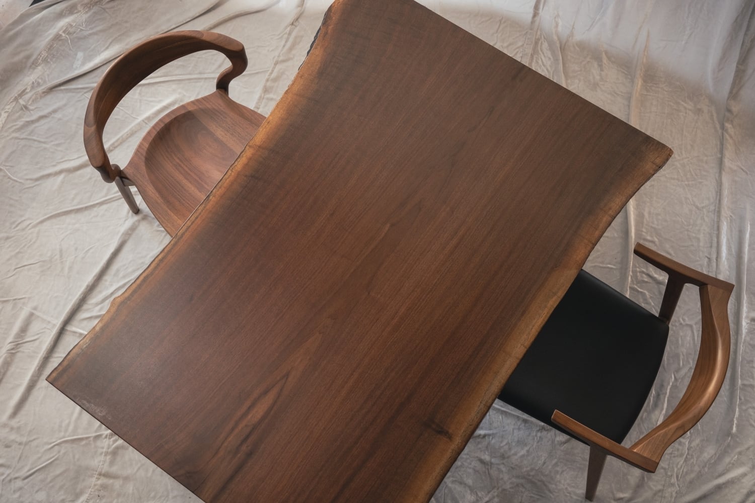 ウォールナット_1400×900-1030×60_青山店_テーブル天板/一枚板 21959