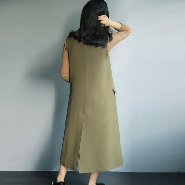 ロングジレ レディース 送料無料 ノースリーブジャケットコート