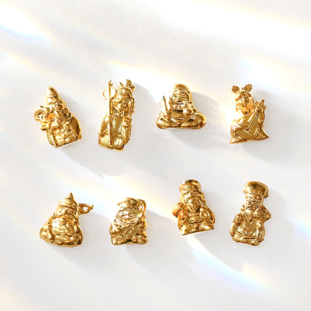 純金 『達磨(だるま)・八福神』小判 約1g お守り【JUNGOLD 純金 『達磨(だるま)・八福神』小判 約1g お守り【JUNGOLD
