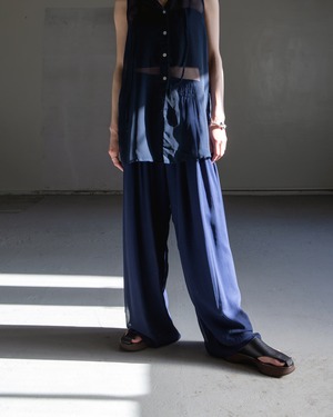 1980s wide leg silk layer trousers