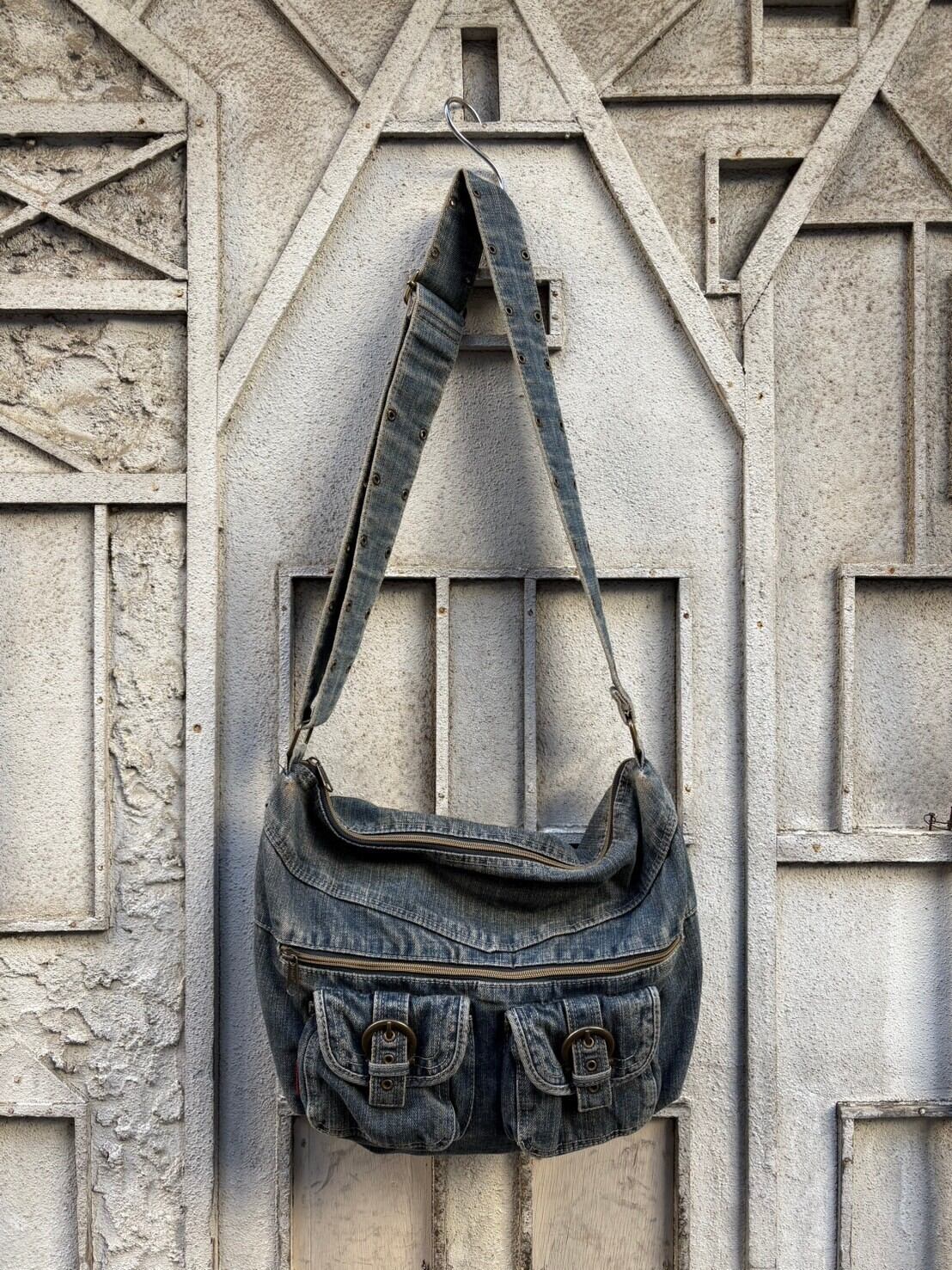 "MUDD" denim shoulder bag