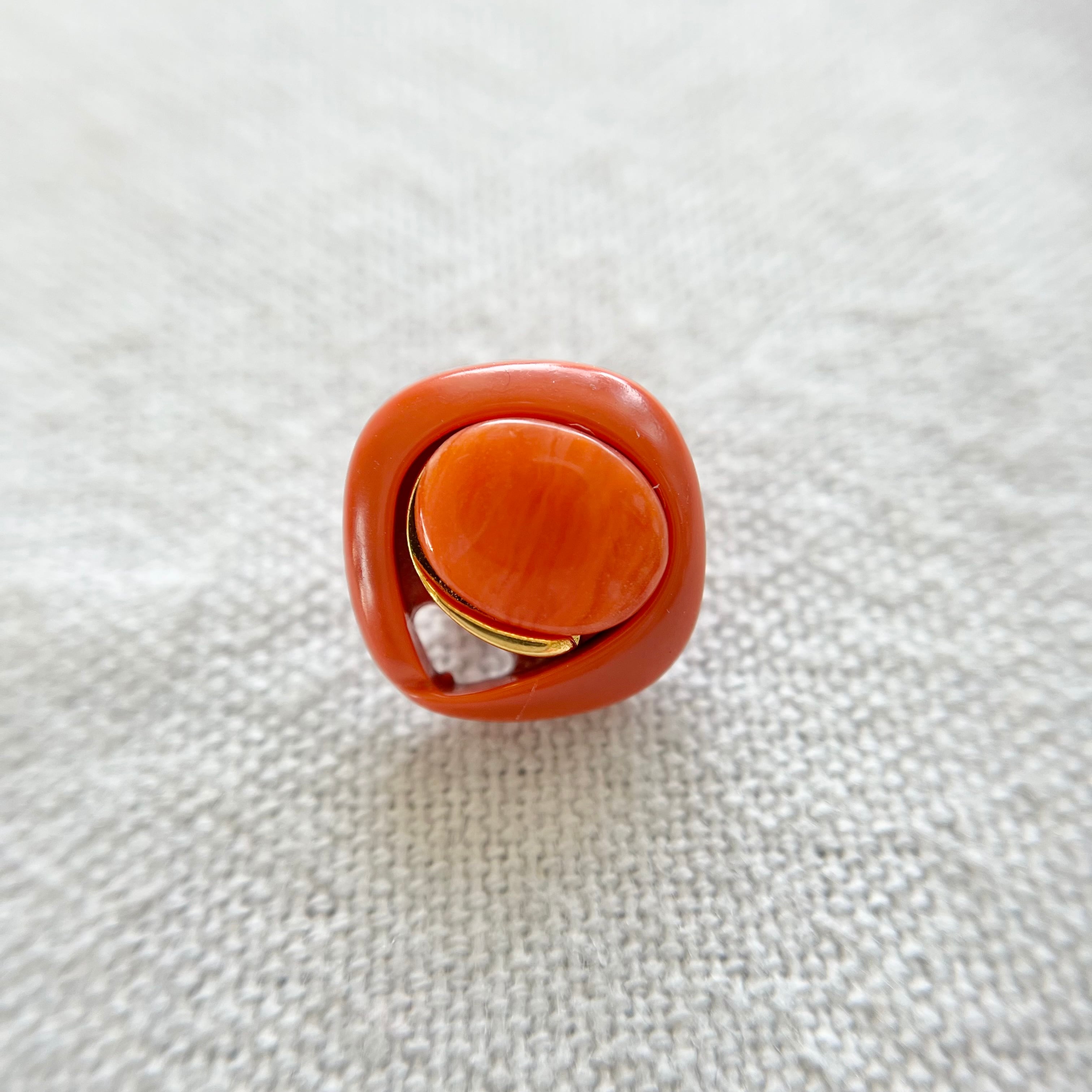 ●『2個セット』スクエア×オーバルオレンジ 15㎜