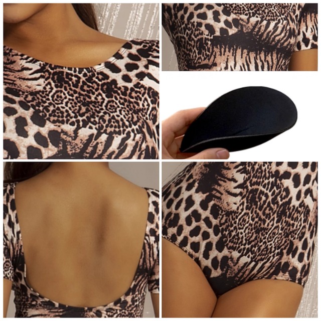 クルーネック タイトフィット レオタード トップス 2col　D00397