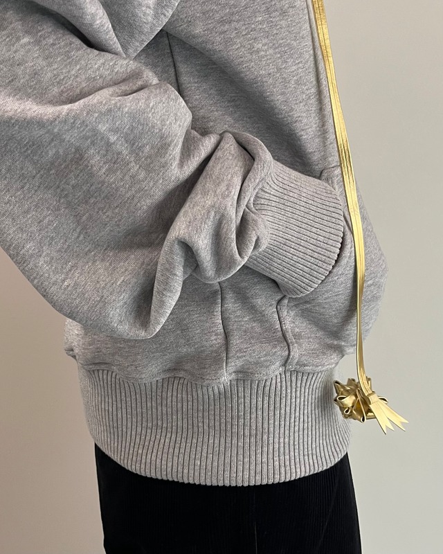 【26/AW Oscar Ouyang】Grey/Golden knit sparkly sleeping hat hoodie