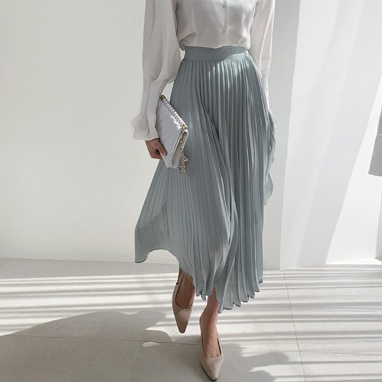 レディース シフォンプリーツスカート スカート ロングスカート  