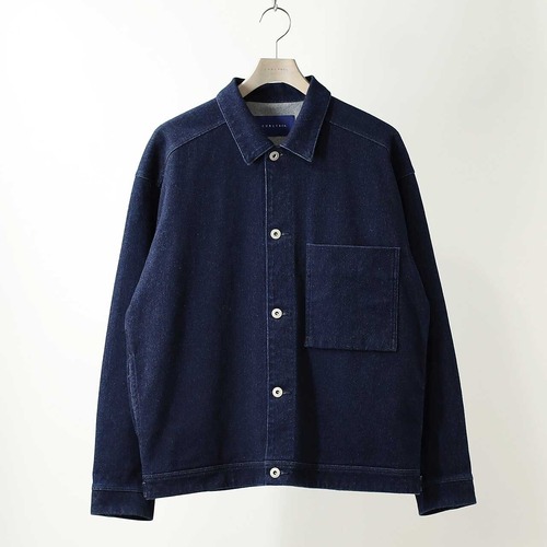 CURLY&Co./KNIT DENIM TRUCKER JACKET -INDIGO-