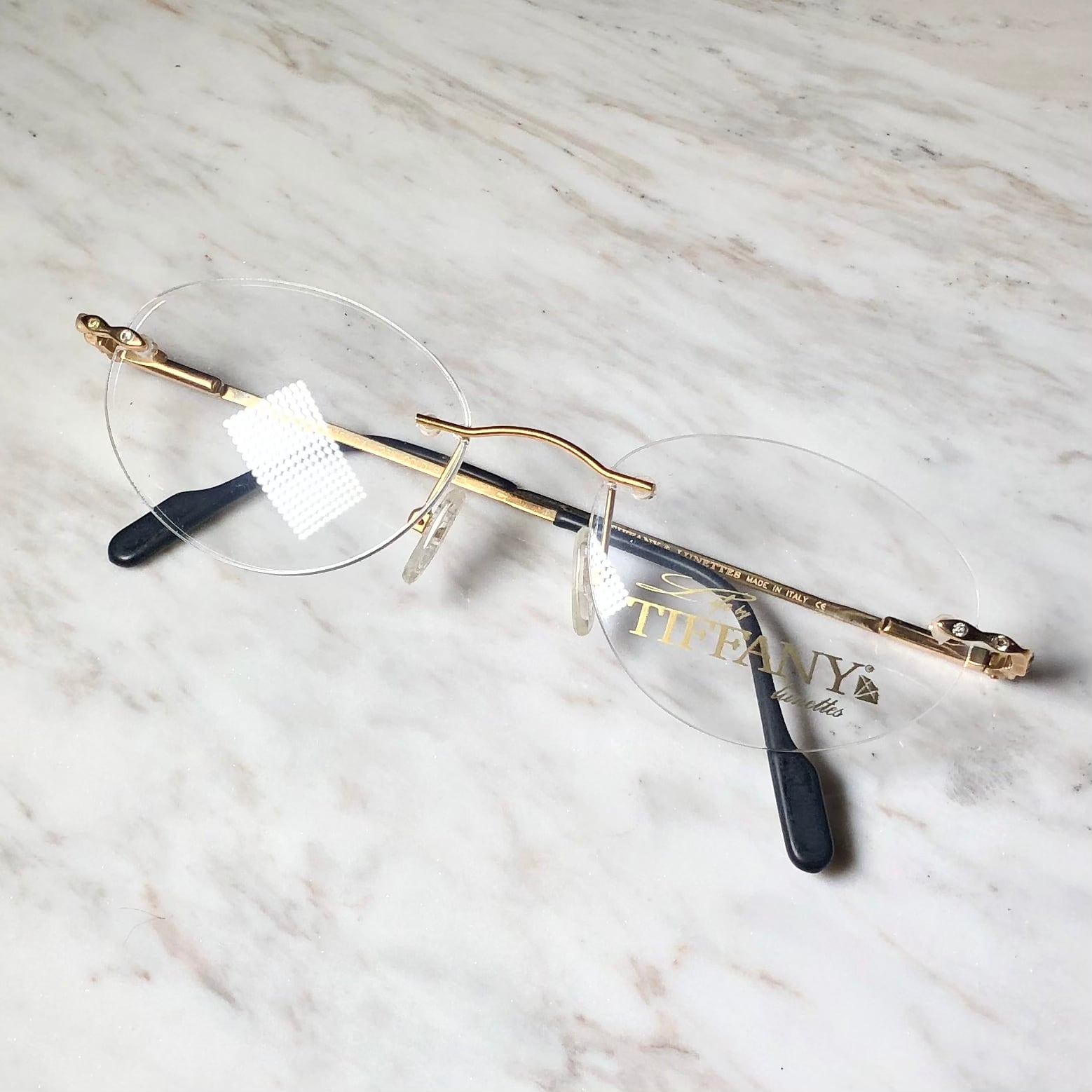 vintage TIFFANY LUNETTES 23k gold plated glasses 