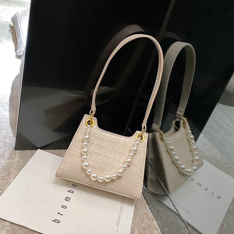 テクスチャ小さなバッグ女性バッグ2020新しいトレンディなファッションネット赤真珠ショルダーバッグ夏野生脇の下バッグ Tiancai_Wing_Bag1125318