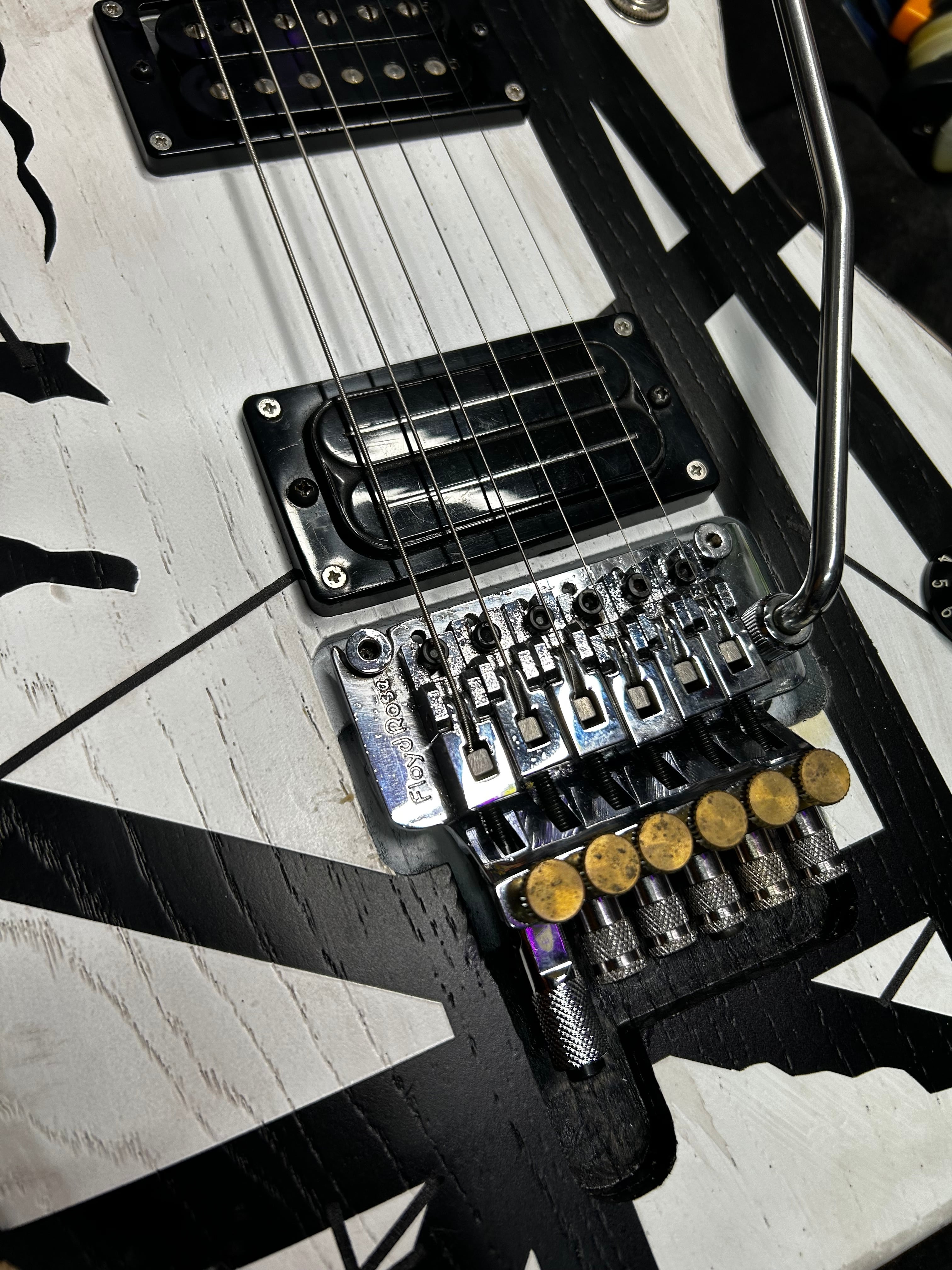washburn USA N4 BSG1G. 白黒フランケンリフィニッシュ