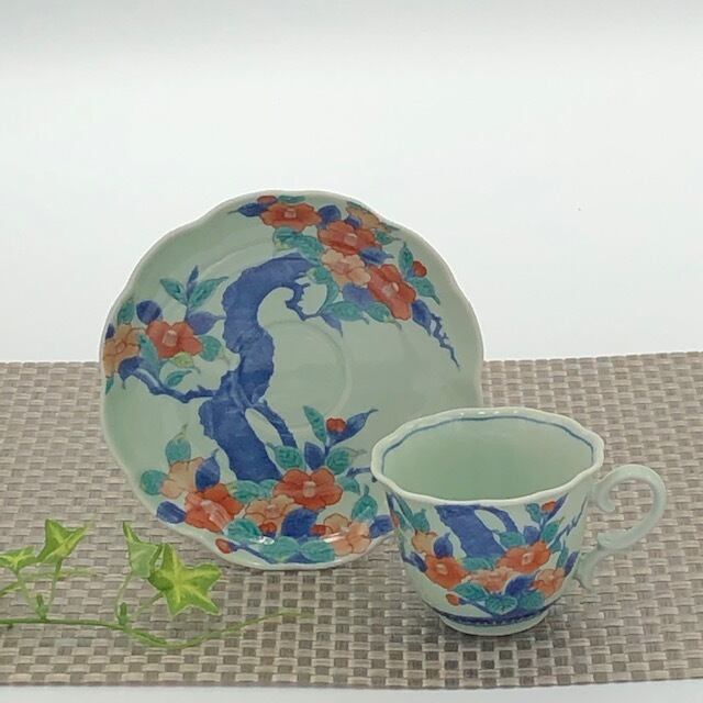 有田焼 色鍋島コーヒー碗皿 椿 カップ＆ソーサー | 有田焼ショップ