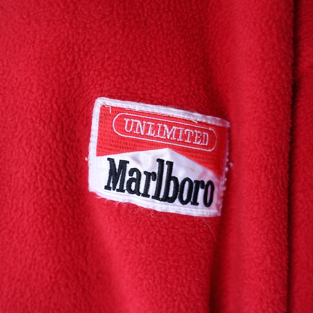 "Marlboro" reversible XXL over silhouette half-zip fleece pullover