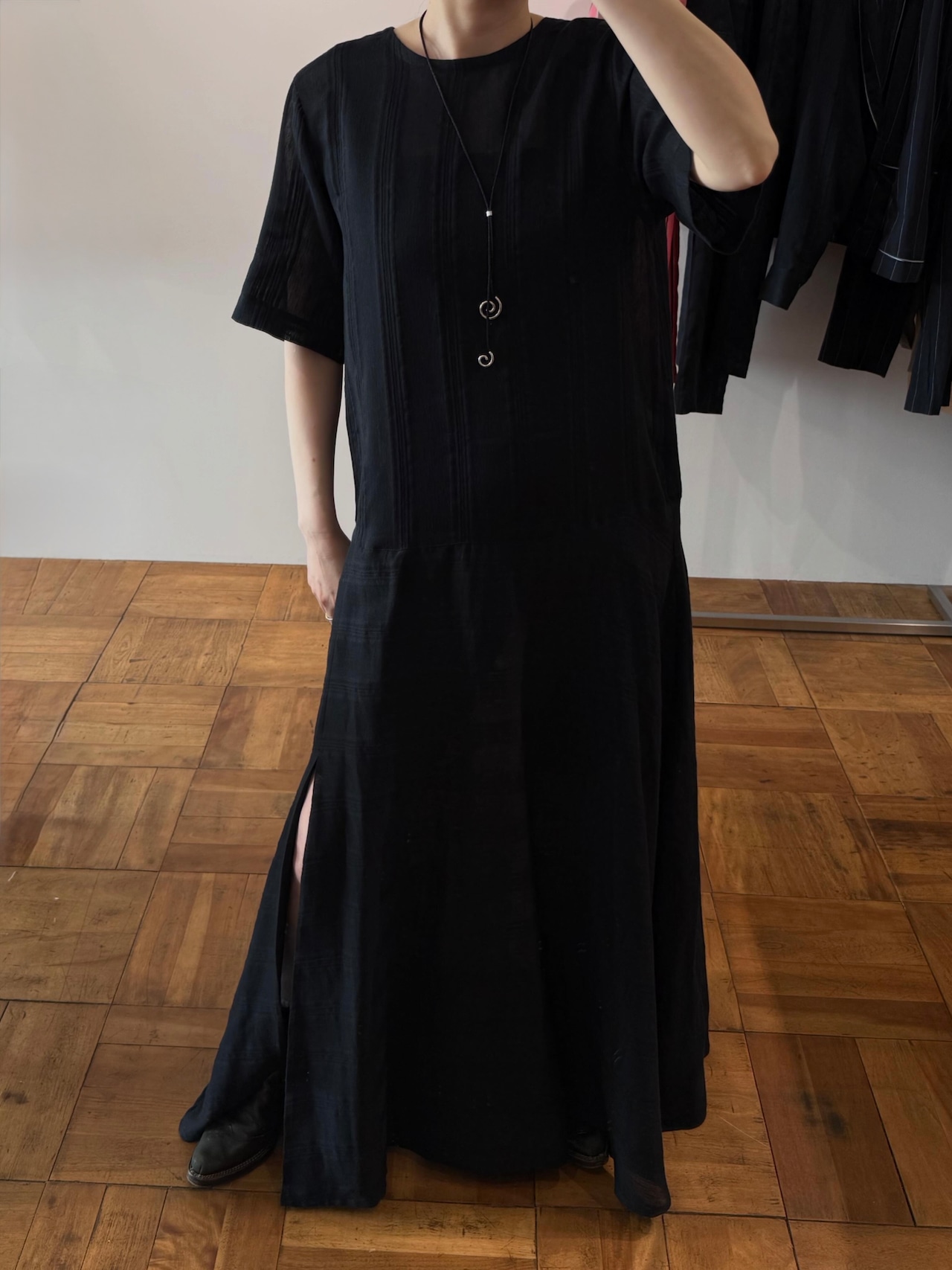 jonnlynx/J L226-OP1084 striped dress(BLACK)