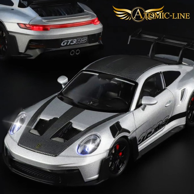 ポルシェ 911 GT3 RS 1/24 ミニカー 全3色 ライト点灯 エンジンサウンド 合金モデル 模型 ジオラマ