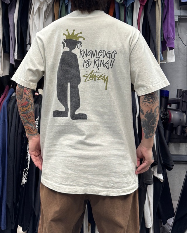 【Special!!】90’s old stussy Shadow Man Design Tee “白タグ” “シャドーマン” “Knowledge is King!!”【高円寺本店】