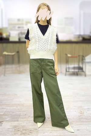 INDIMARK インディマーク ジーンズ デニム レディース ベイカーパンツ モスグリーン　W169