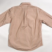 90s Ralph Lauren ラルフローレン CUSTOM FIT ストライプ BD ボタンダウン 長袖 シャツ LL /ピンク・ベージュ系 メンズ ビンテージ