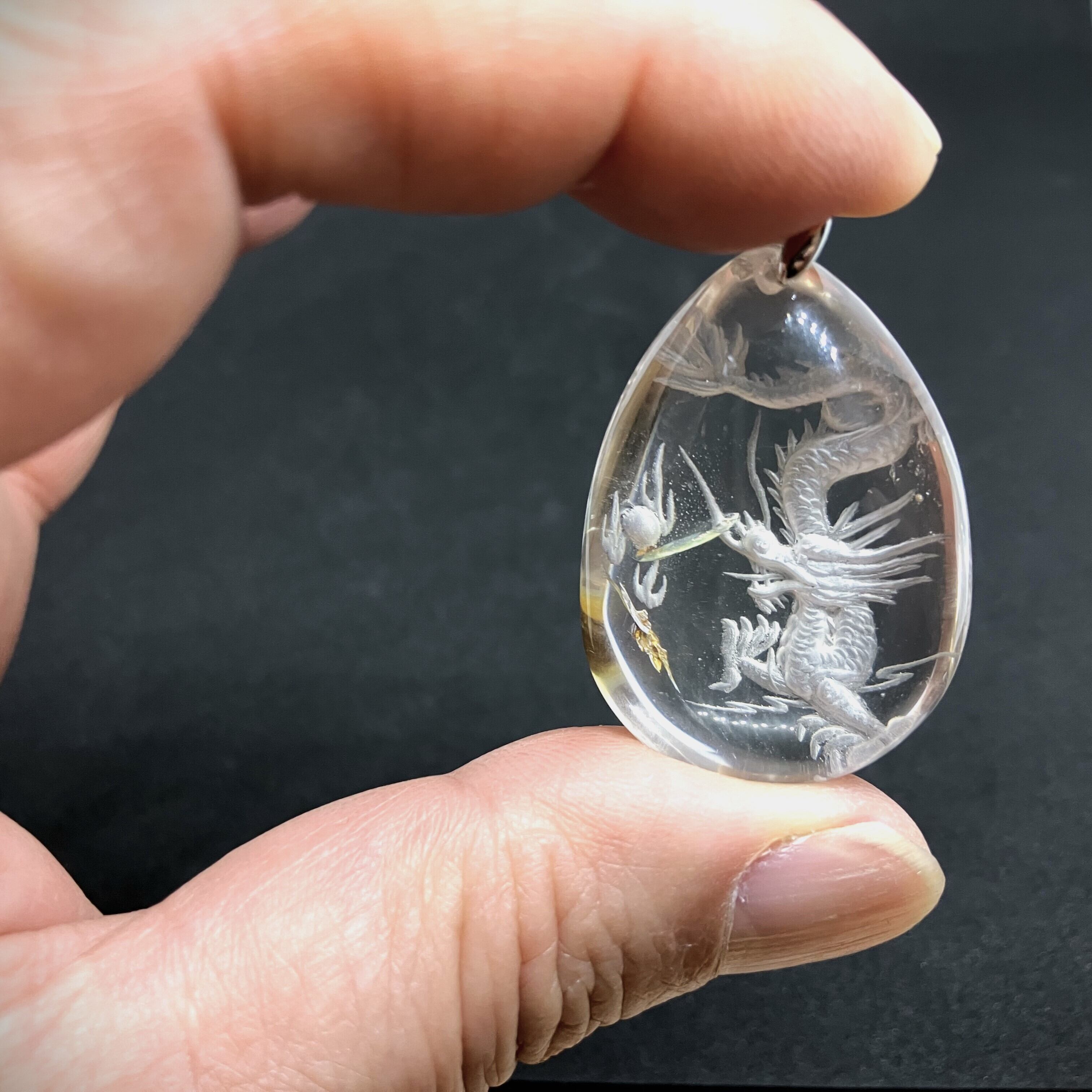 龍神彫刻 水晶 水晶龍彫り(五本爪) 215giw088806a - 横浜中華街天宝堂本店